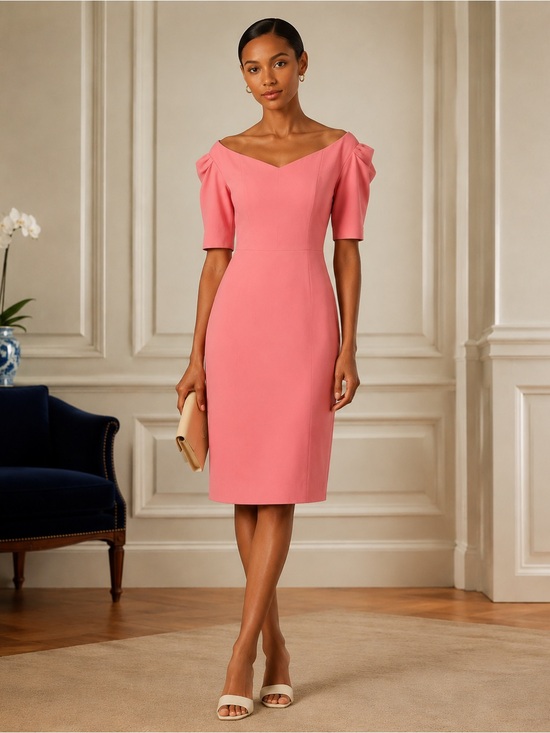 TRINA TURK Dresses & Skirts - NEW! $378 Trina Turk Women's Pink Off-The-Shoulder Witty Sheath Dress Size 10